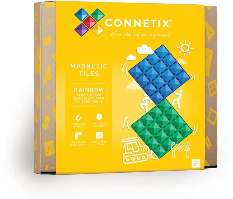 Magnetisch Tegels - Basisplaat Pakket - 2 Stuks - Magnetisch Speelgoed fra Connetix i Regenboog – produktbillede