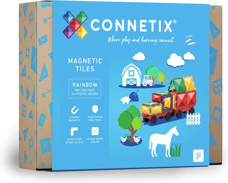 Magnetisch Tegels - Bewegingspakket - 24 Stuks - Magnetisch Speelgoed fra Connetix i Regenboog – produktbillede
