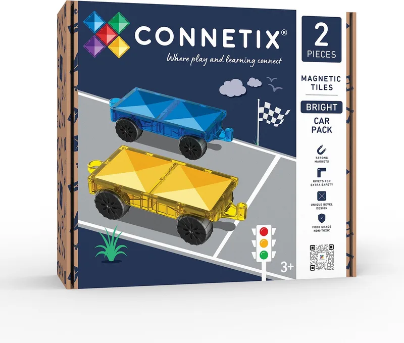 Magnetisch Tegels - Bright Autopakket - 2 Stuks - Magnetisch Speelgoed van Connetix – productfoto