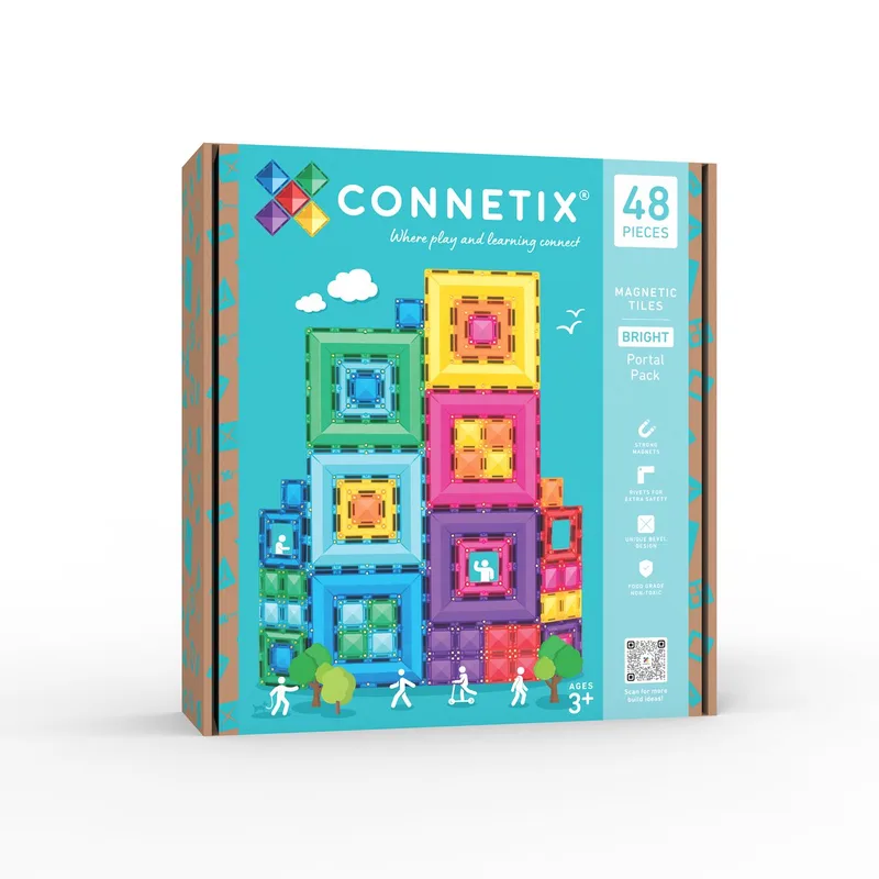 Magnetisch Tegels - Bright Portaalpakket - 48 stuks - Magnetisch Speelgoed de Connetix en Helder – photo du produit