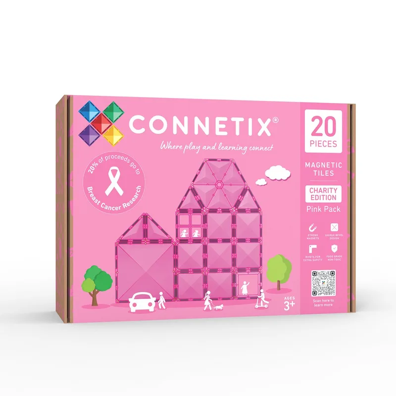 Magnetisch Tegels - Charity Edition Pakket - 20 Stuks - Magnetisch Speelgoed by Connetix in Roze – product photo