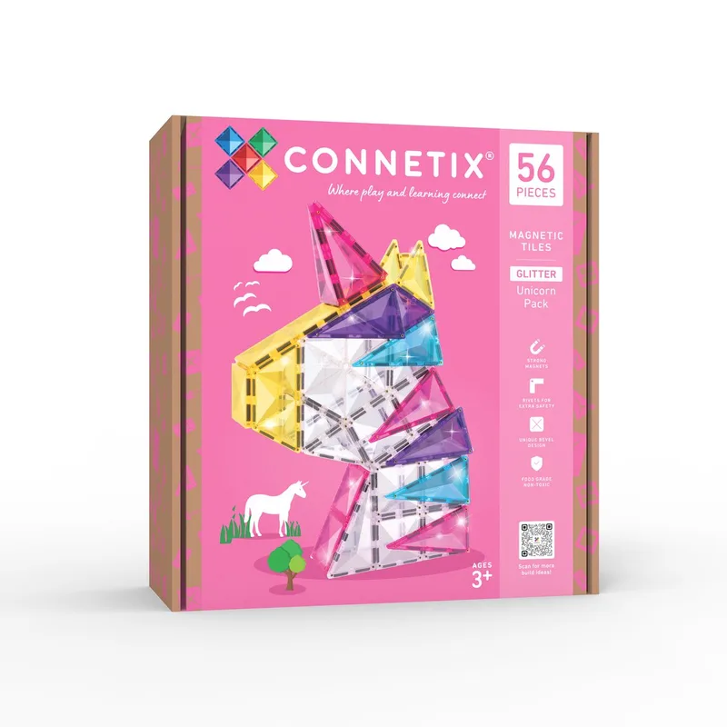 Magnetisch Tegels - Glitter Eenhoorn Set - 56 Stuks - Magnetisch Speelgoed från Connetix i Multi – produktbild