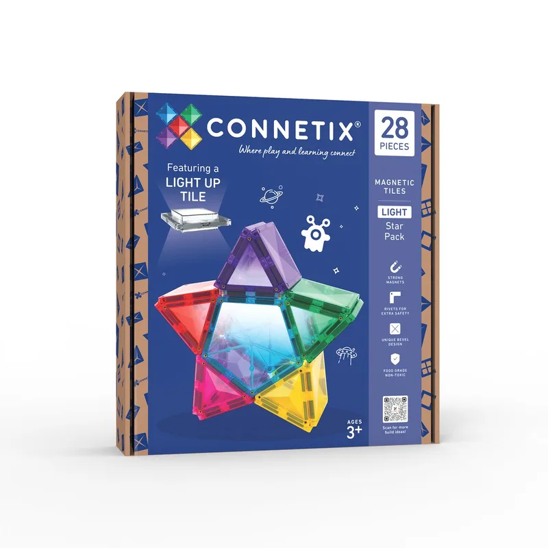 Magnetisch Tegels - Licht Ster Pak - 28 Stuks - Magnetisch Speelgoed von Connetix in Multi – Produktfoto