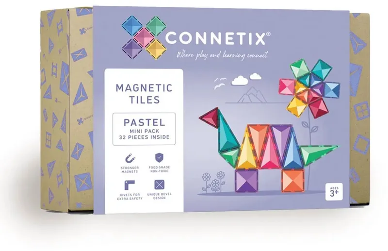 Magnetisch Tegels - Miniverpakking - 32 Stuks - Magnetisch Speelgoed by Connetix in Pastel – product photo