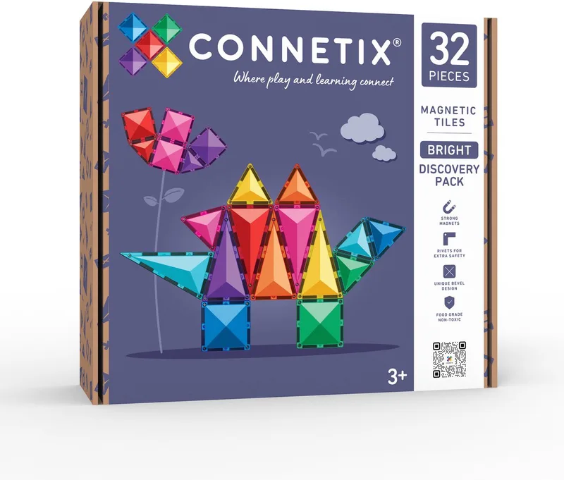 Magnetisch Tegels - Ontdekkingspakket - 32 Stuks - Magnetisch Speelgoed van Connetix in Bright – productfoto