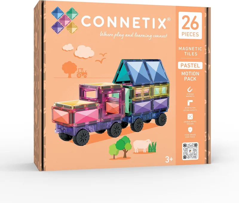 Magnetisch Tegels - Pastel Bewegingspakket - 26 Stuks - Magnetisch Speelgoed by Connetix in Multicolour – product photo