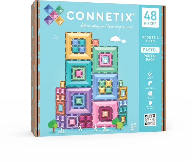 Magnetisch Tegels - Portaalpakket - 48 Stuks - Magnetisch Speelgoed de Connetix en Pastel – photo du produit
