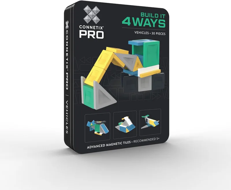Magnetisch Tegels - Pro Build-It Voertuigset - 30 Stuks - Magnetisch Speelgoed fra Connetix i Veelkleurig – produktbillede
