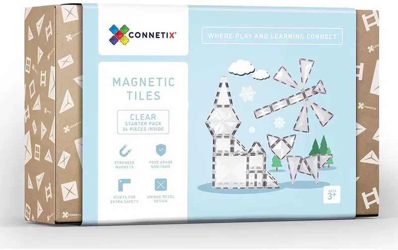 Magnetisch Tegels - Startpakket - 34 Stuks - Magnetisch Speelgoed by Connetix in Transparante – product photo