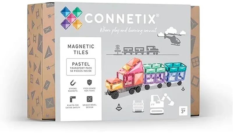 Magnetisch Tegels - Transportverpakking - 50 Stuks - Magnetisch Speelgoed von Connetix in Pastel – Produktfoto