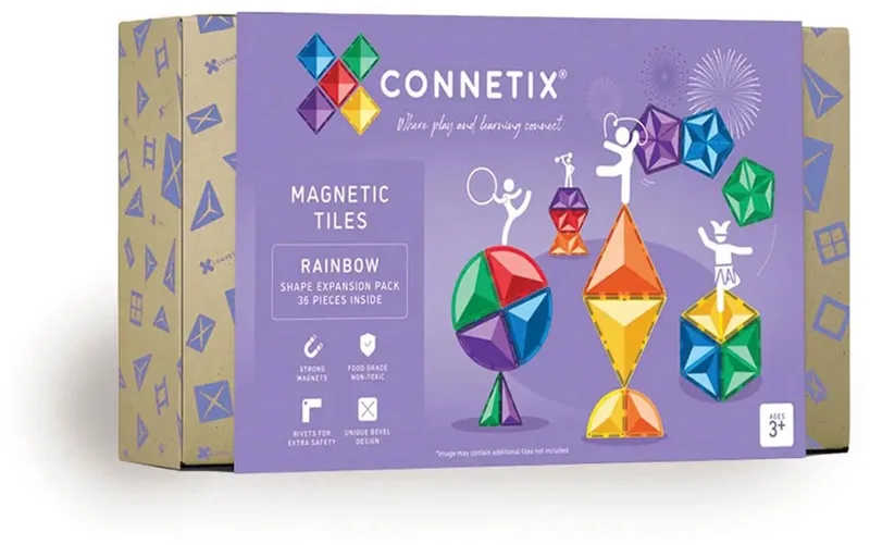 Magnetisch Tegels - Vorm Uitbreidingspakket - 36 Stuks - Magnetisch Speelgoed von Connetix in Regenboog – Produktfoto