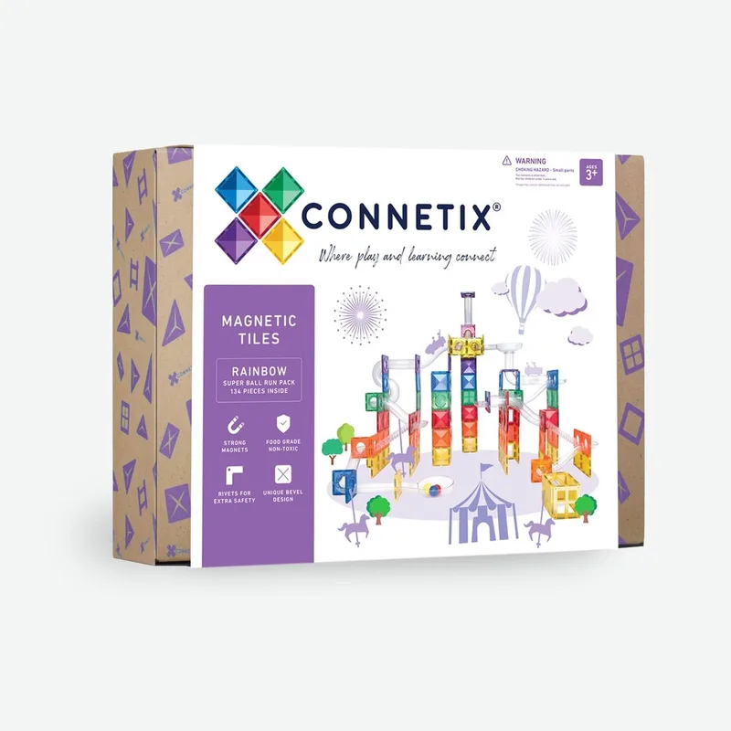 Magnetische Tegels - Super Ball Run pack - 134 Stuks - Magnetisch Speelgoed by Connetix in Multi – product photo