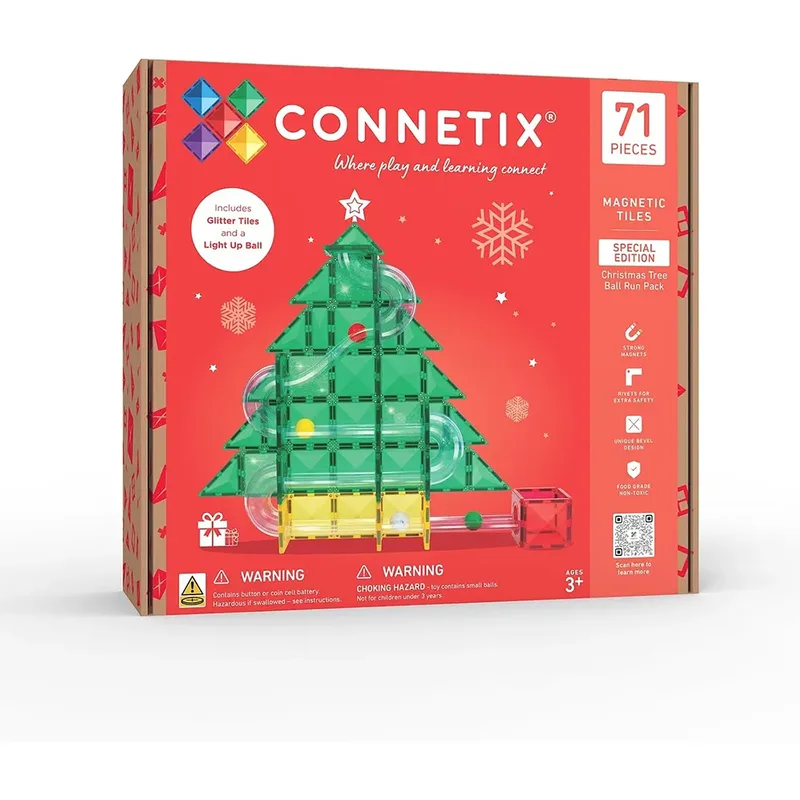 Special Edition Christmas Tree Ball Run Bouwspel 71 Stukken van Connetix – productfoto