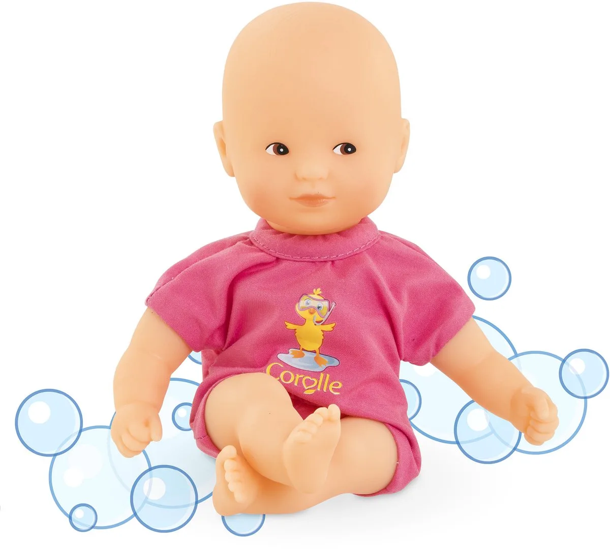 babypop badspeelgoed 20cm - Mini Bain popje voor waterpret. fra Corolle i Lyserød – produktbillede