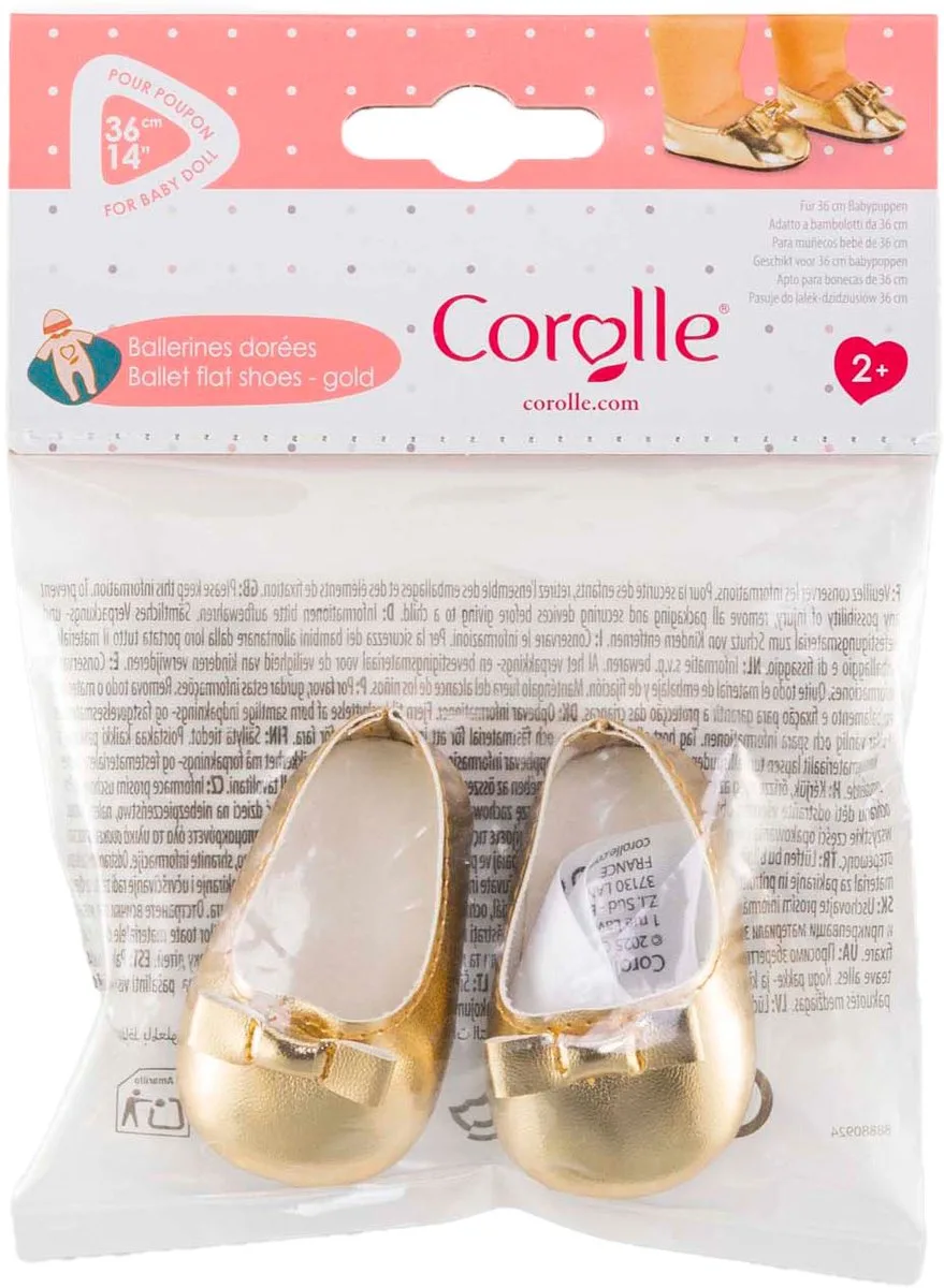 Golden Ballet Flat Shoes for Baby Doll 36cm von Corolle in Gold – Produktfoto
