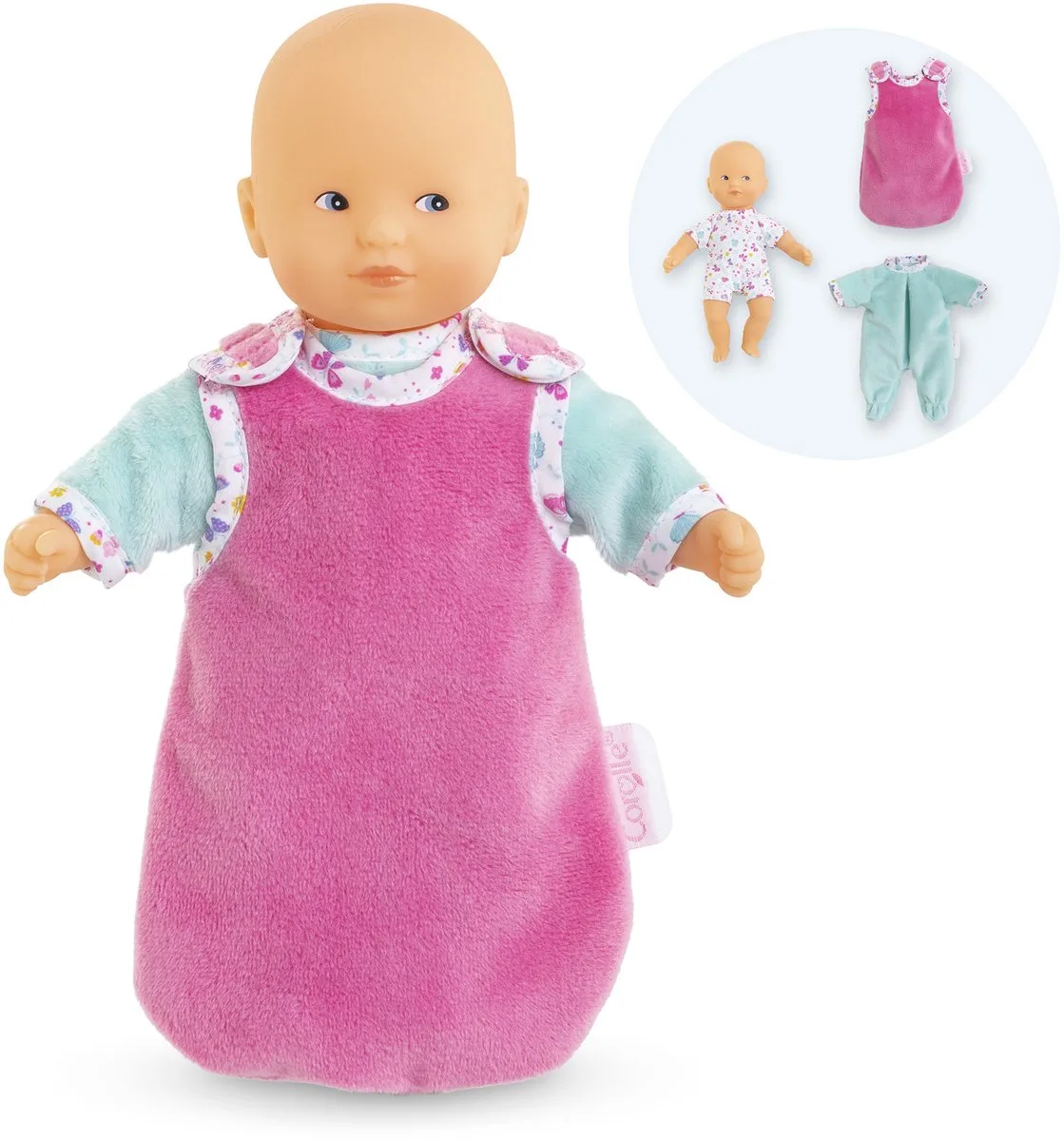 babypop Mini Calin Welterusten set - Vlinders - 20cm - zachte pop. fra Corolle i Flerfarvet – produktbillede
