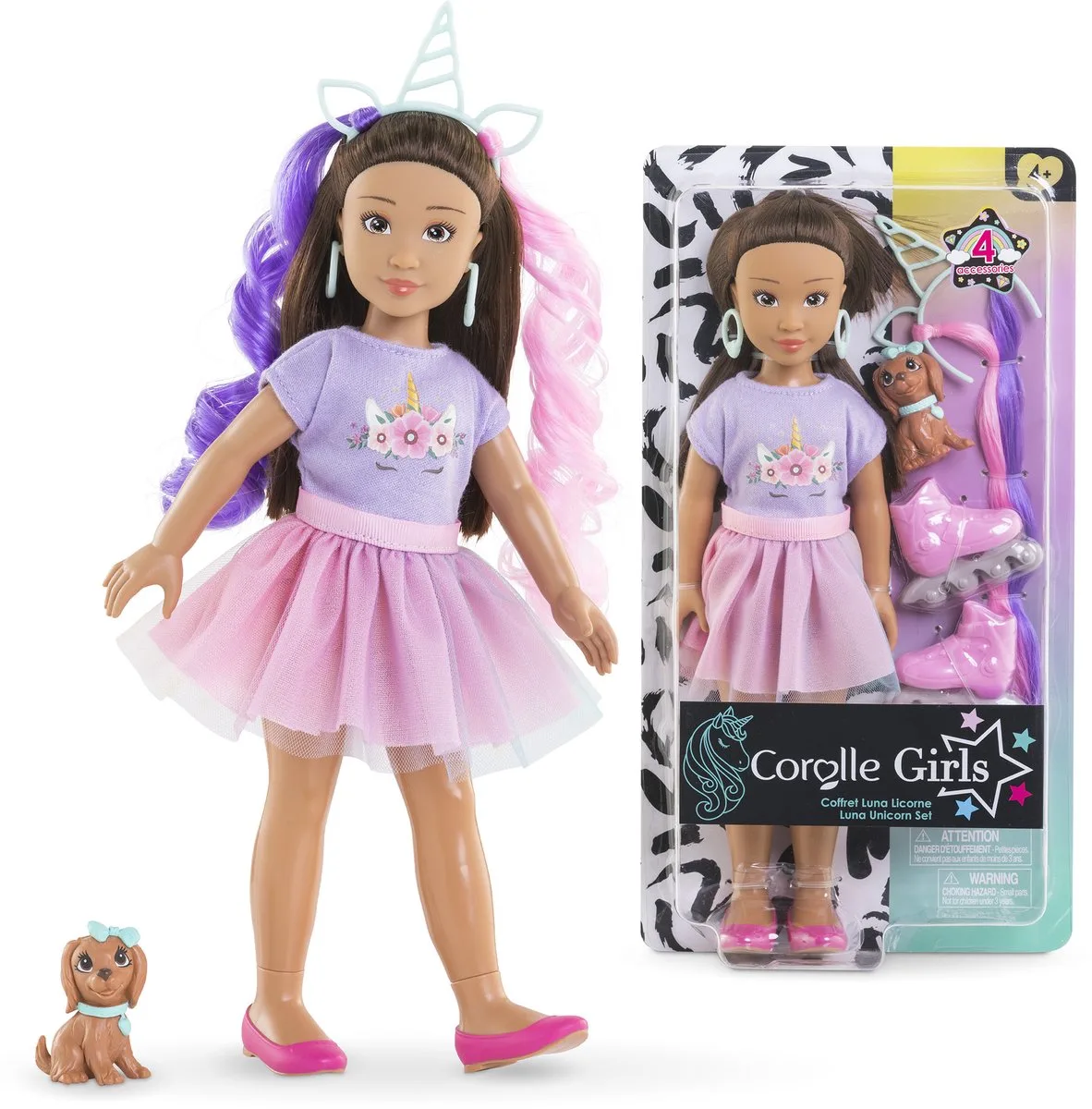 modepop Luna Eenhoorn met accessoires en hond - 28 cm. by Corolle in Multicolour – product photo