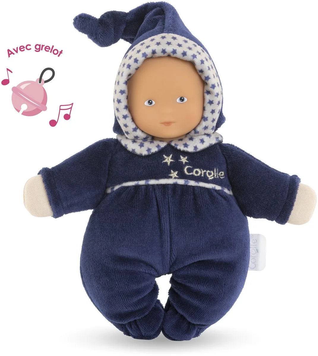 Mon Doudou Babidoux Navy Blue Starry Dreams Babypop, 20cm från Corolle i Marineblauw – produktbild