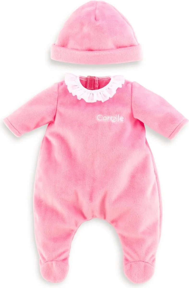 Mon Grand Poupon pyjama met muts babypop 36 cm von Corolle in Rosa – Produktfoto