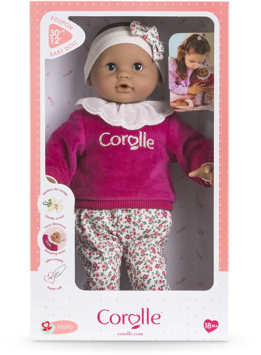 Mon Premier Babypop Rose Grenadine - 30cm van Corolle in Karmijnrood – productfoto