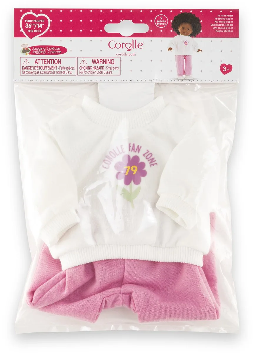 poppen joggingpak 36cm - kledingset voor babypop från Corolle i Rosa – produktbild