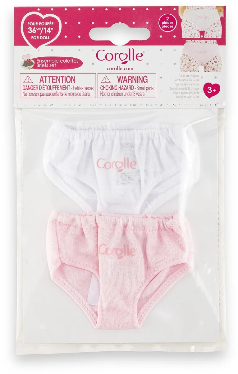 poppen onderbroeken set - 36cm - poppenaccessoires textiel. van Corolle in Roze – productfoto