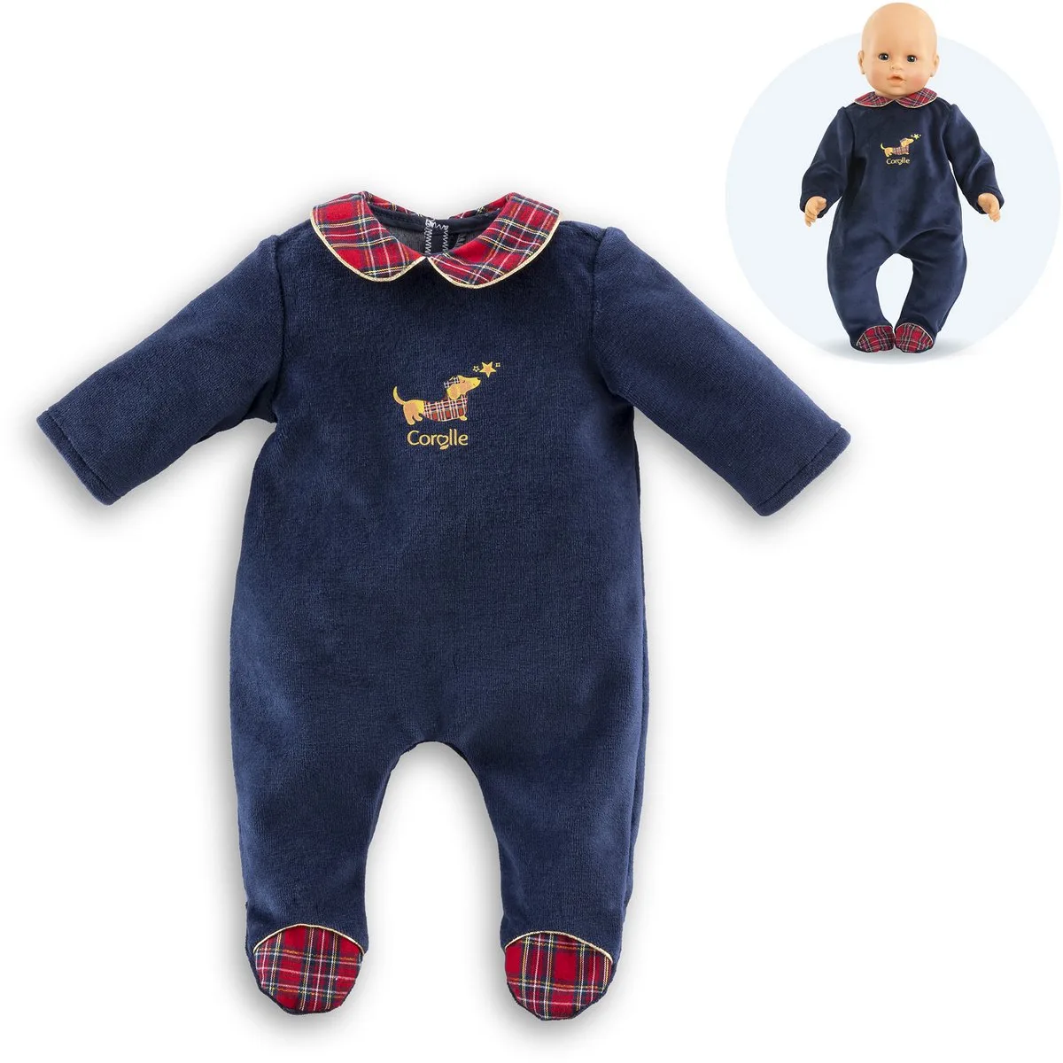 Holidays Dolls Pajamas 42cm von Corolle in Marineblauw – Produktfoto