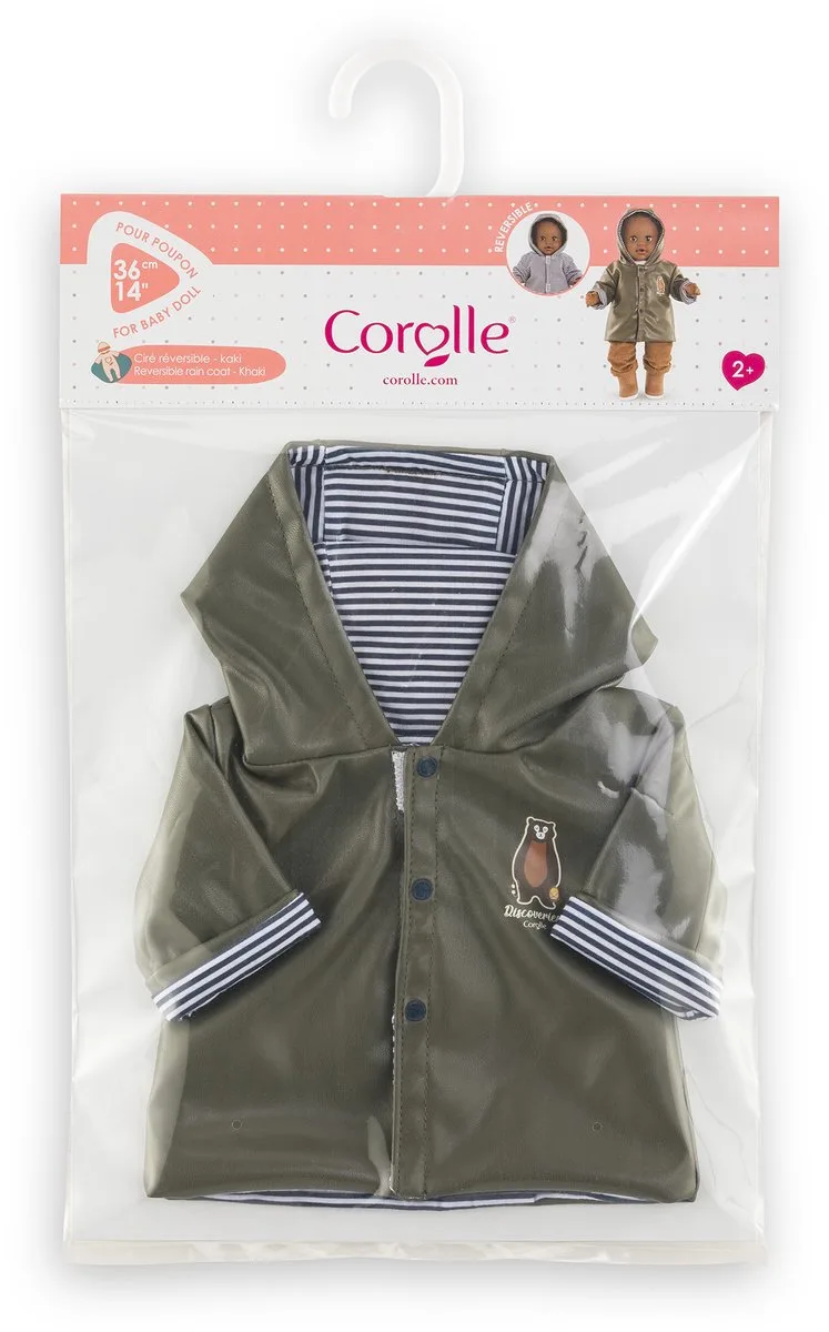 poppen regenjas - poppenaccessoire 36cm teddybeerprint. von Corolle in Mehrfarbig – Produktfoto