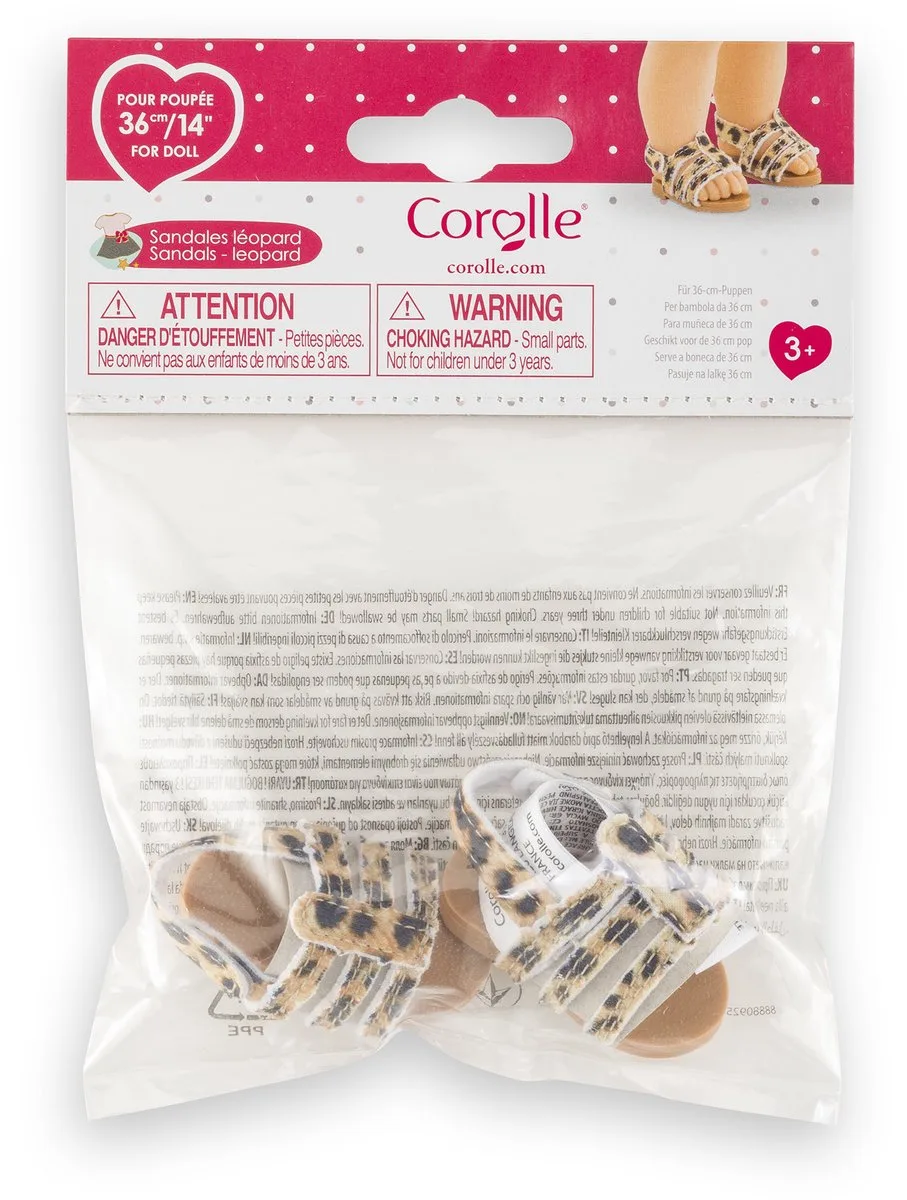 poppen sandalen luipaardprint 36cm - poppenaccessoire. van Corolle in Meerkleurig – productfoto