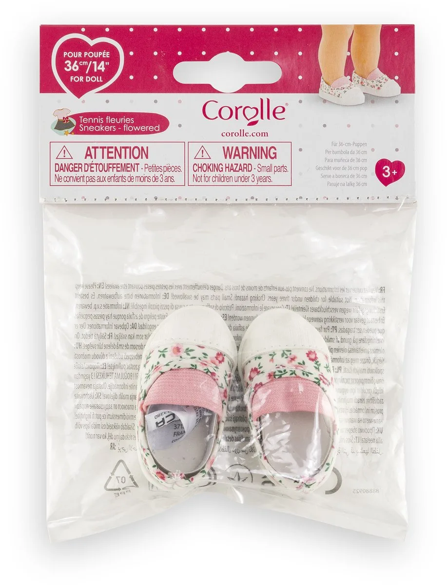 poppenaccessoire tennisschoenen bloemen 36cm - poppenkleding. van Corolle in Meerkleurig – productfoto