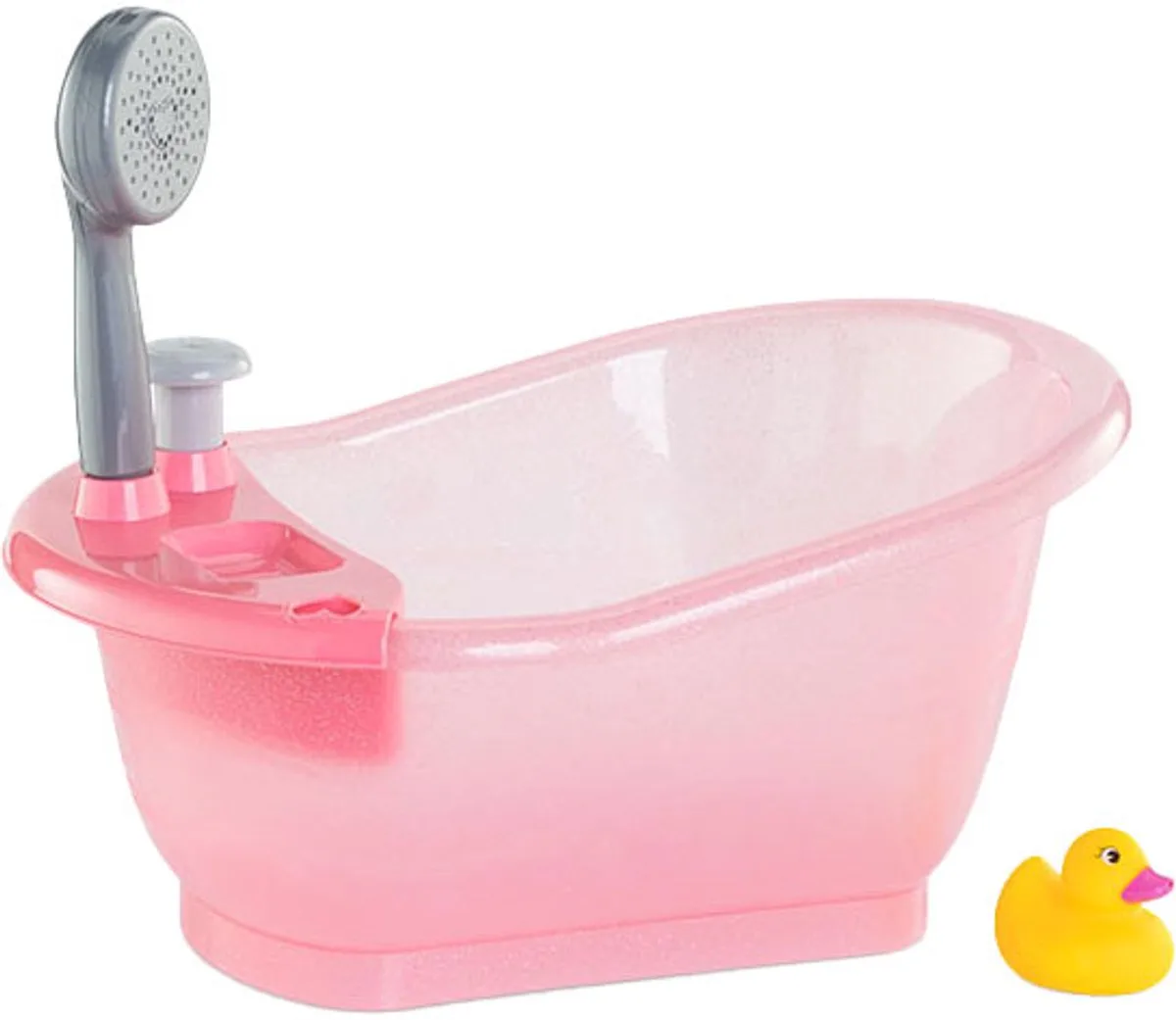 poppenbad badkuip roze met douche en badeend speelgoed. van Corolle in Meerkleurig – productfoto