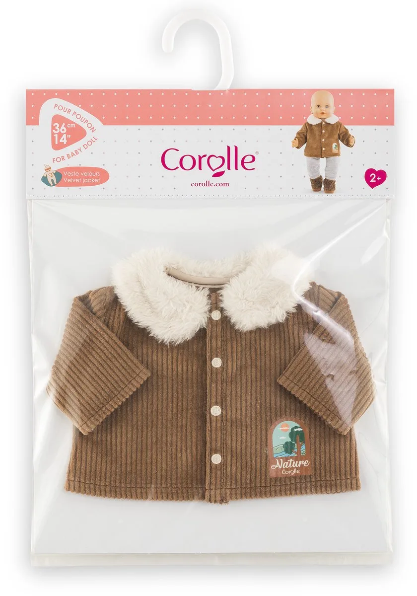 poppenjasje velours Kleine Ontdekker 36cm bruin fleece natuurprint. von Corolle in Mehrfarbig – Produktfoto
