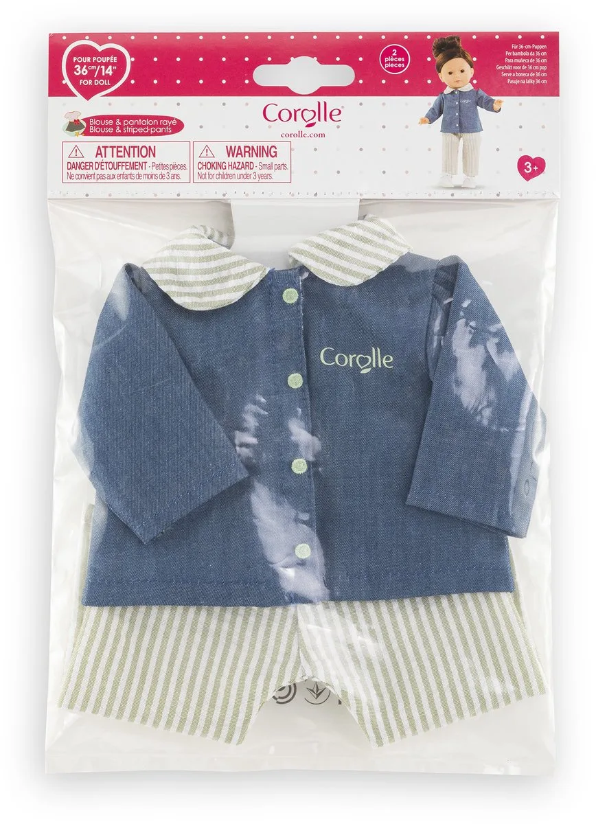poppenkleding blouse en broek set - 36cm poppen outfit. von Corolle in Mehrfarbig – Produktfoto