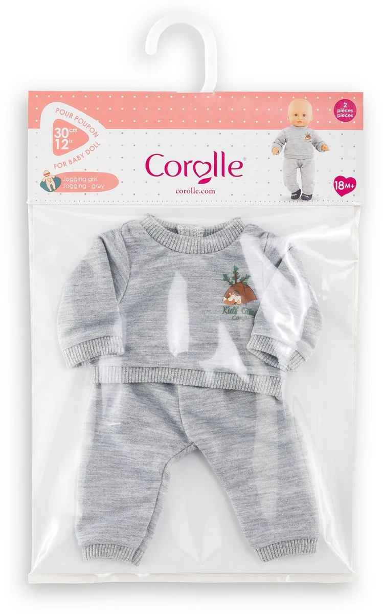 poppenkleding joggingpak 30cm - accessoire poppen. van Corolle in Grijs – productfoto