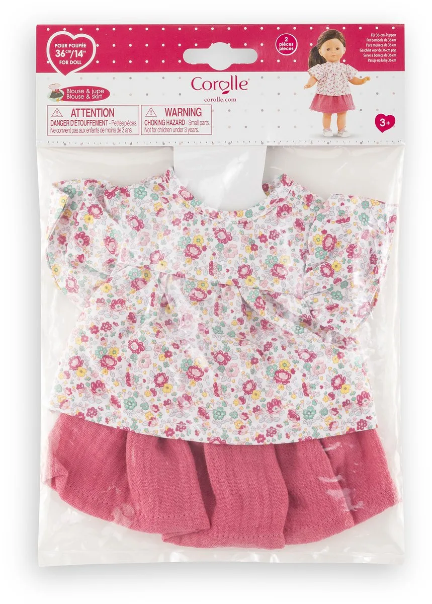 poppenkleding set bloemenblouse en rok 36cm poppenaccessoire. von Corolle in Mehrfarbig – Produktfoto