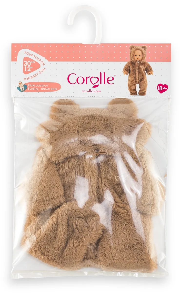 poppenkostuum beren onesie - 30cm poppen kleding. de Corolle en Marron – photo du produit