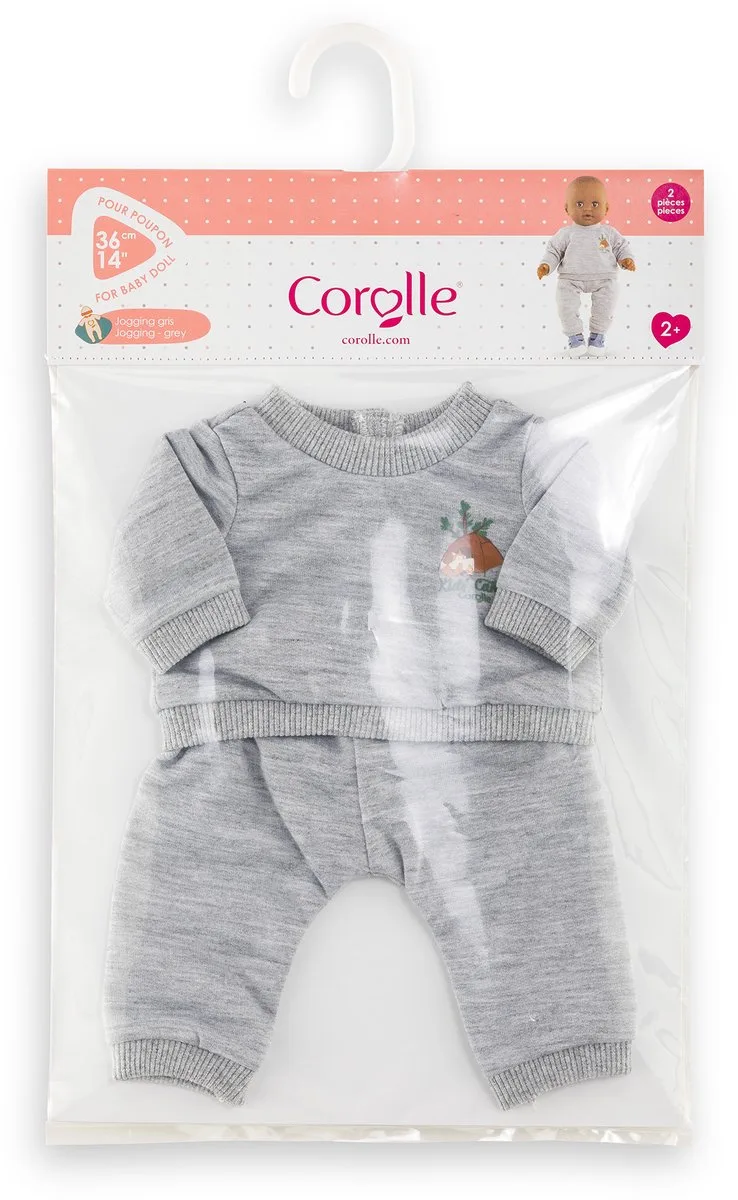 poppenkostuum joggingpak 36cm - zachte poppenkleding. fra Corolle i Grå – produktbillede