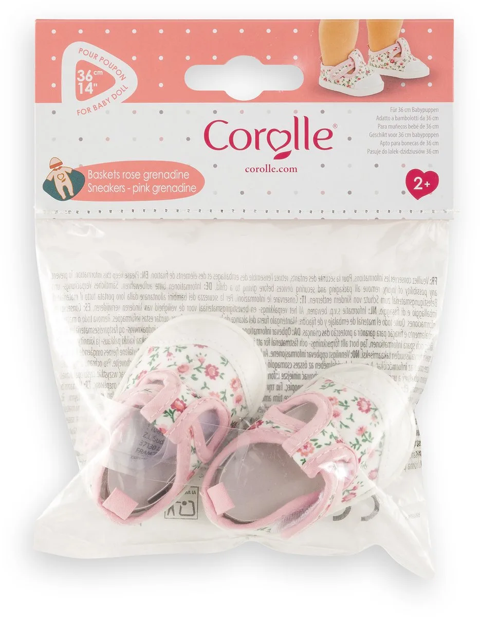 poppensneakers Rose Grenadine - poppenaccessoire 36cm. von Corolle in Rosa – Produktfoto