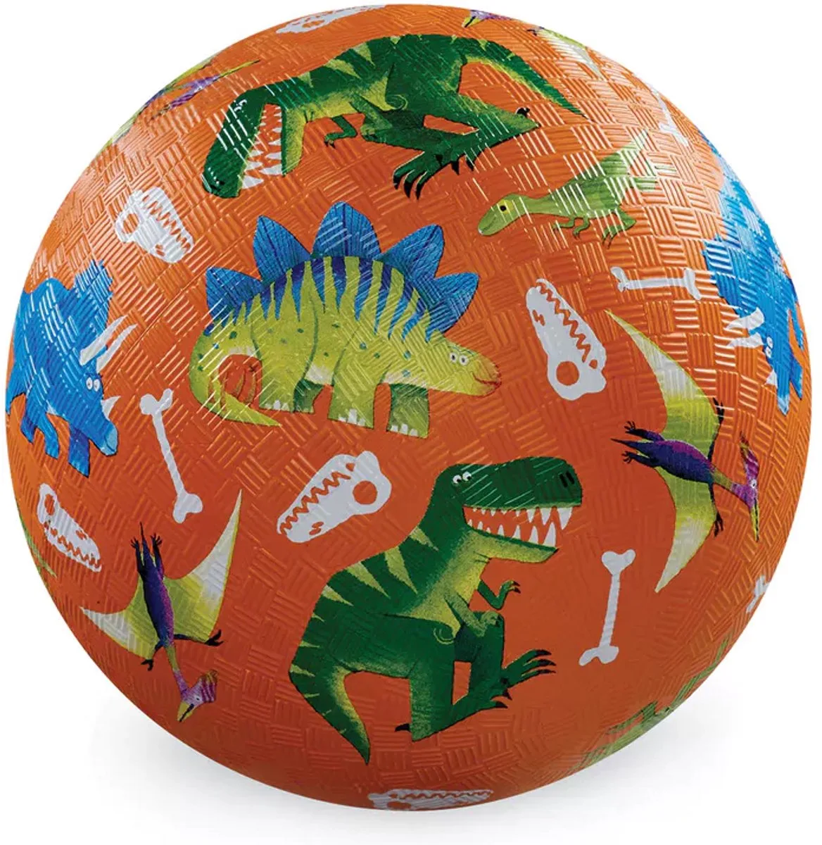 Dinosaur Dig Speelbal – 18 cm – Kleurrijke Kinderbal met Dinosaurussen – Stevige Rubber Bal met Extra Grip – Buitenspeelgoed voor Kinderen – Gooien, Vangen en Schoppen – Geschikt Vanaf 3 Jaar de Crocodile Creek en Dinosaur Dig 18 cm – photo du produit