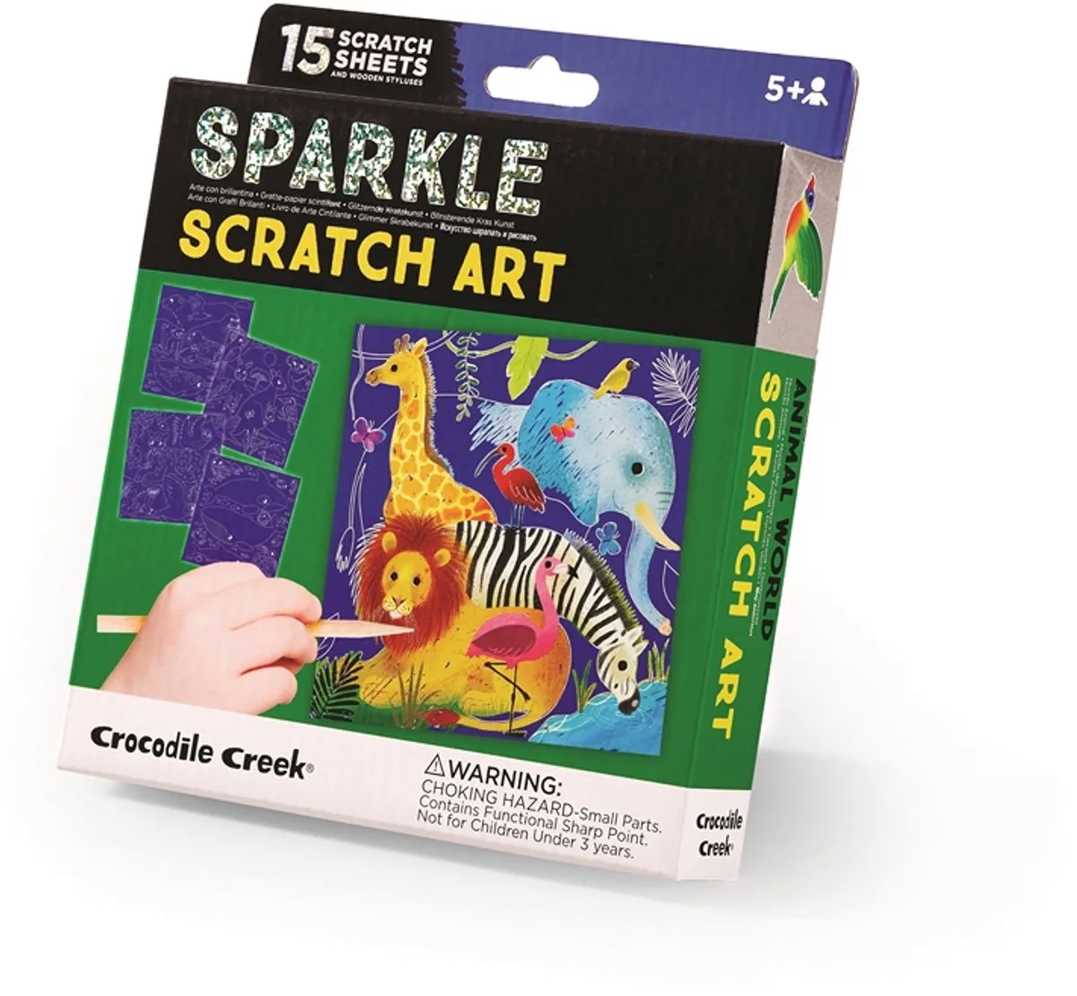 Sparkle Scratch Art/Dierenwereld de Crocodile Creek en Multicolore – photo du produit