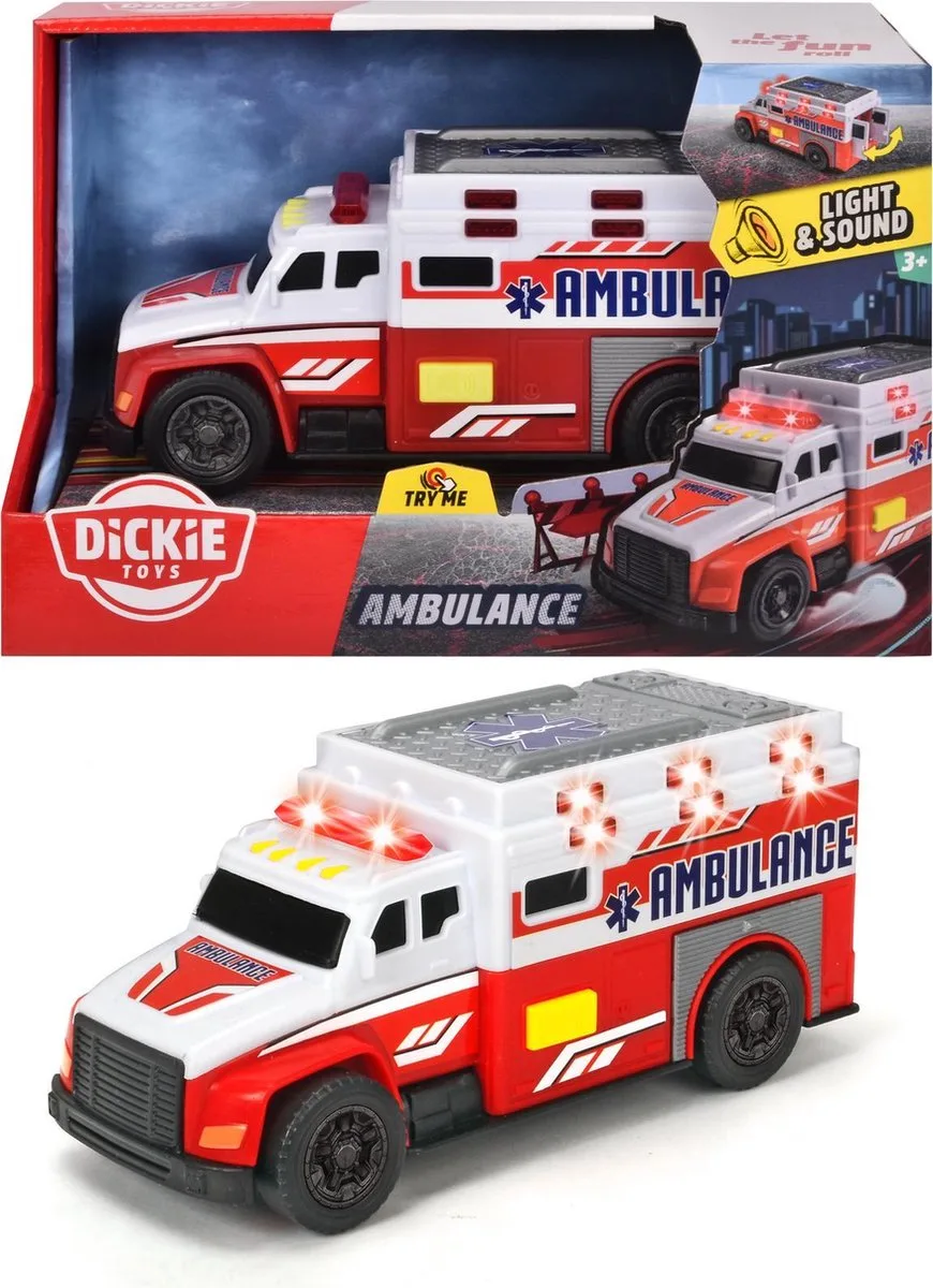 Dickie Ambulance Car with Light and Sound fra Dickie Toys i Ambulance – produktbillede
