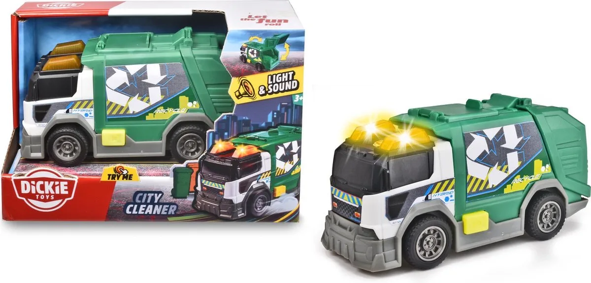 15cm - Licht en Geluid- Speelgoedvoertuig fra Dickie Toys i Vuilniswagen – produktbillede