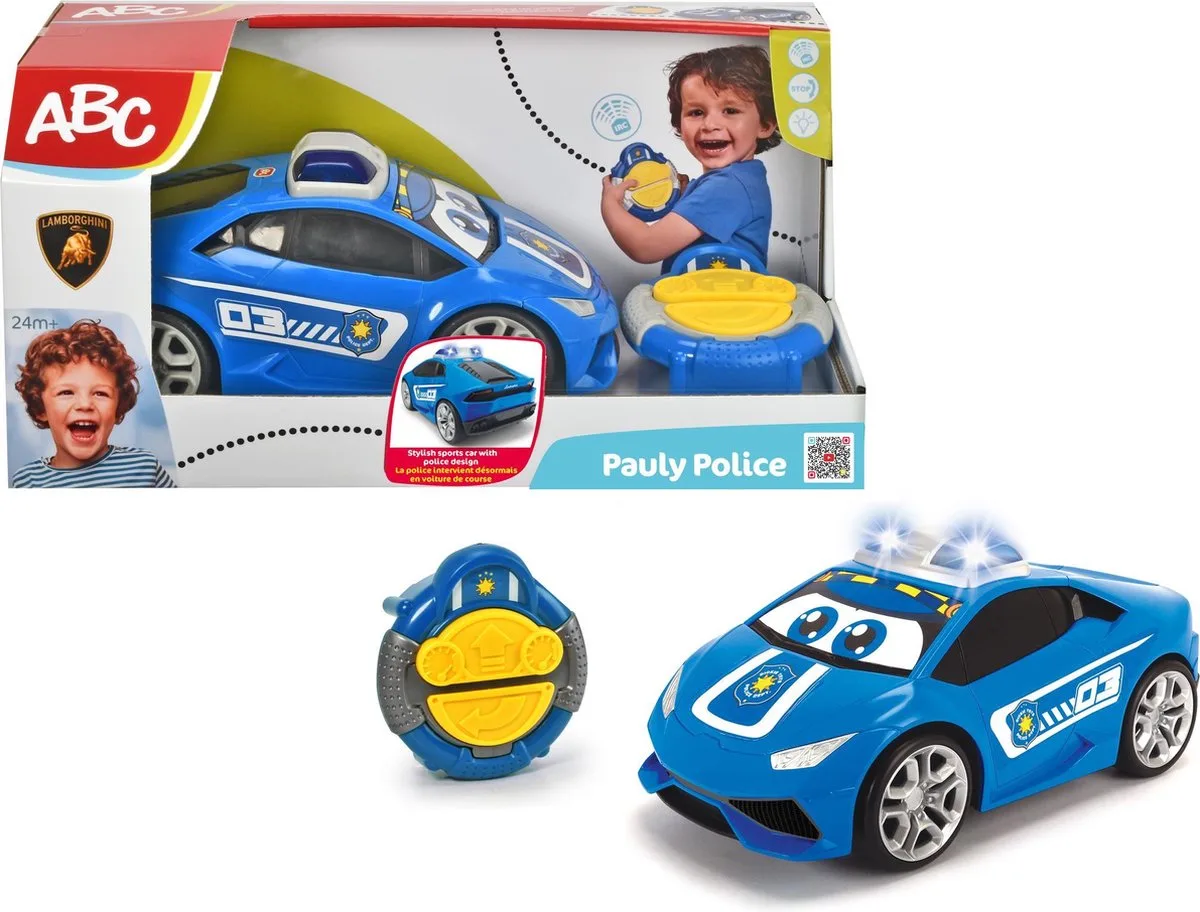 ABC IRC Pauly Politie 27 cm - Bestuurbare auto fra Dickie Toys i Blå – produktbillede