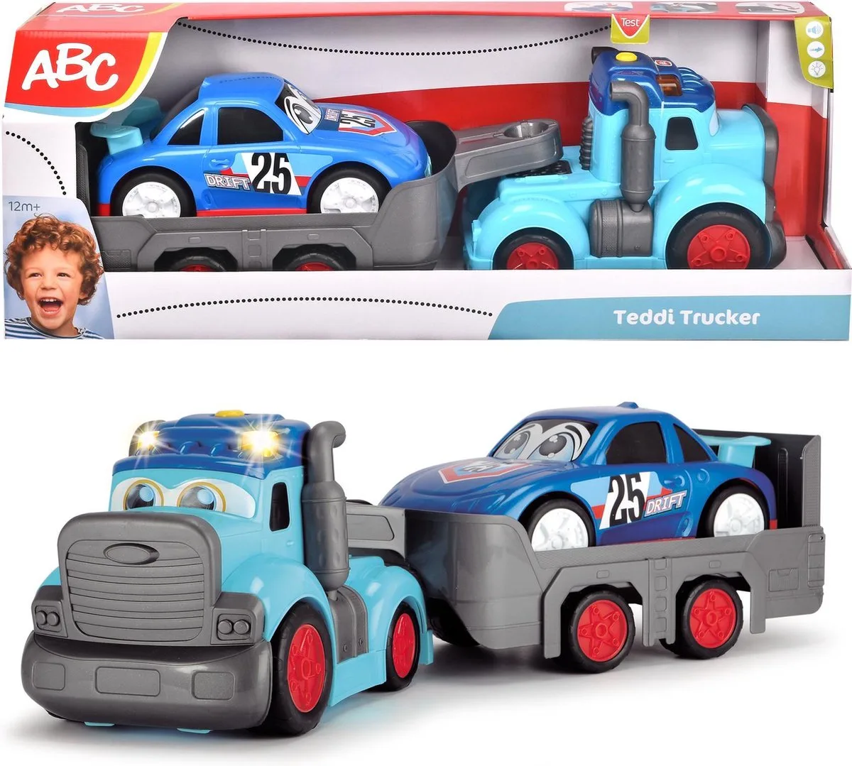 ABC Teddi Trucker 60 cm - Licht & Geluid - Speelgoedvoertuig de Dickie Toys en Bleu – photo du produit
