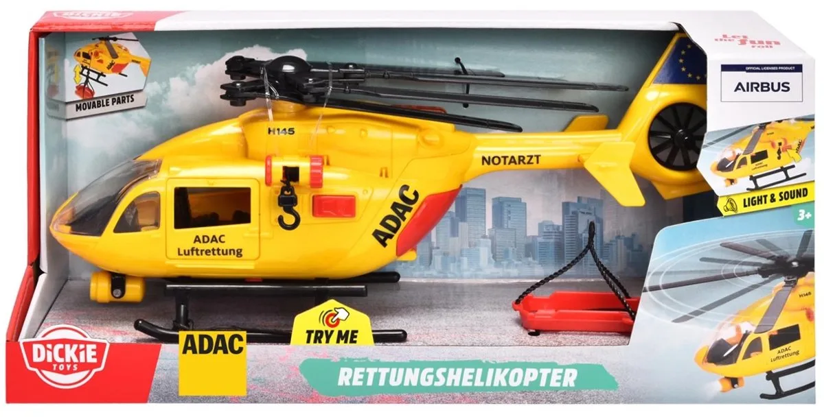 ADAC Rettungshelikopter, Spielfahrzeug von Dickie Toys in Rot – Produktfoto