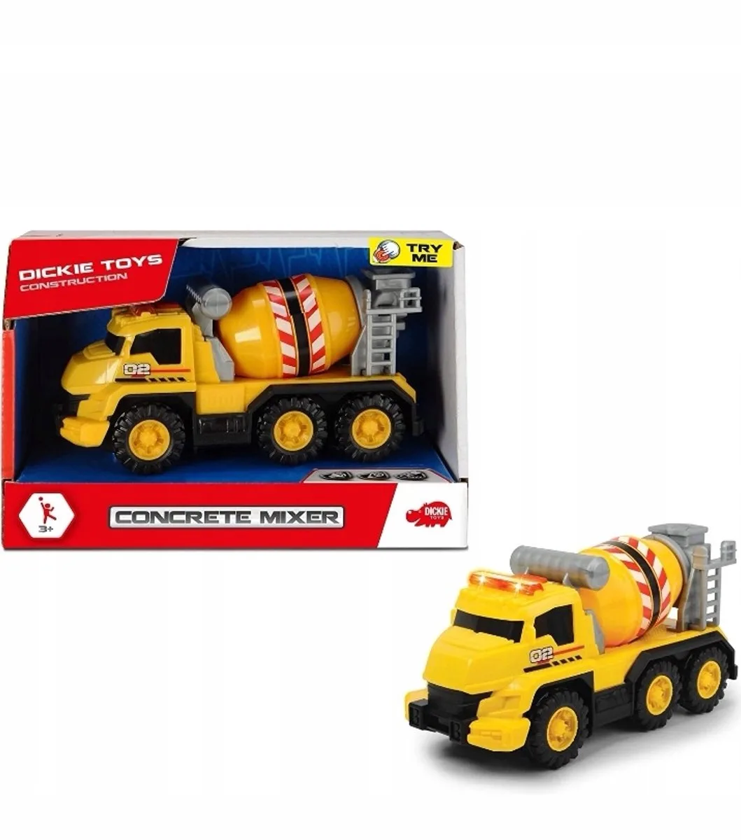 Betonmixer met Licht & Geluid - 16cm - Vanaf 3 Jaar från Dickie Toys i Gul – produktbild