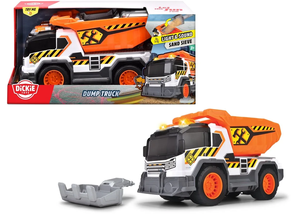 Kiepwagen - Vrachtwagen - Licht en geluid - Vanaf 3 jaar från Dickie Toys i Orange – produktbild