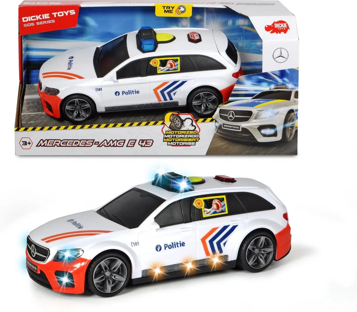 Mercedes-AMG E43 SOS Belgische Politiewagen - 30 cm - Licht & Geluid - Speelgoedvoertuig från Dickie Toys i Belgie – produktbild