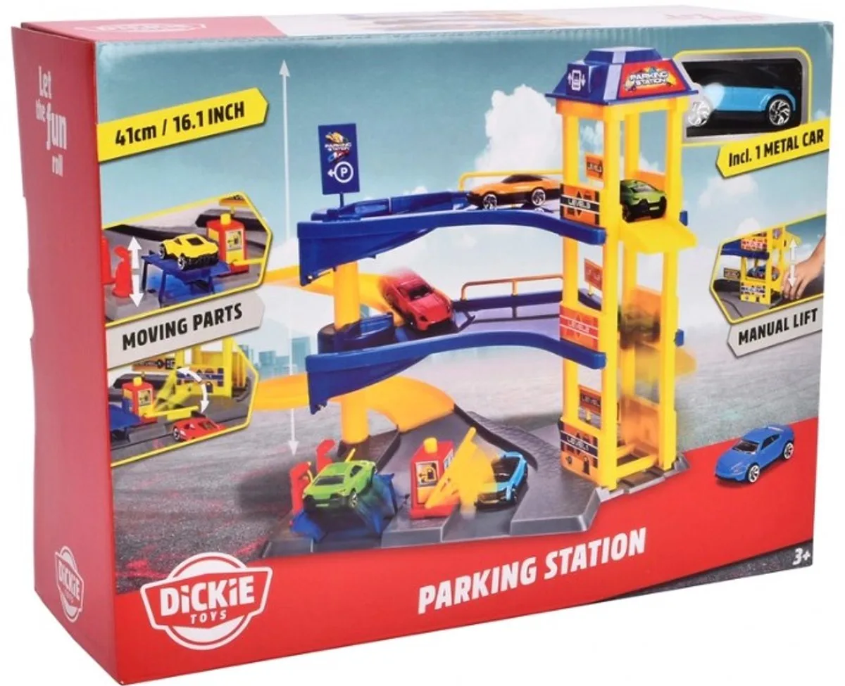 parkeergarage - speelgoedgarage met lift incl 1 auto - kind - speelgoedauto de Dickie Toys – photo du produit