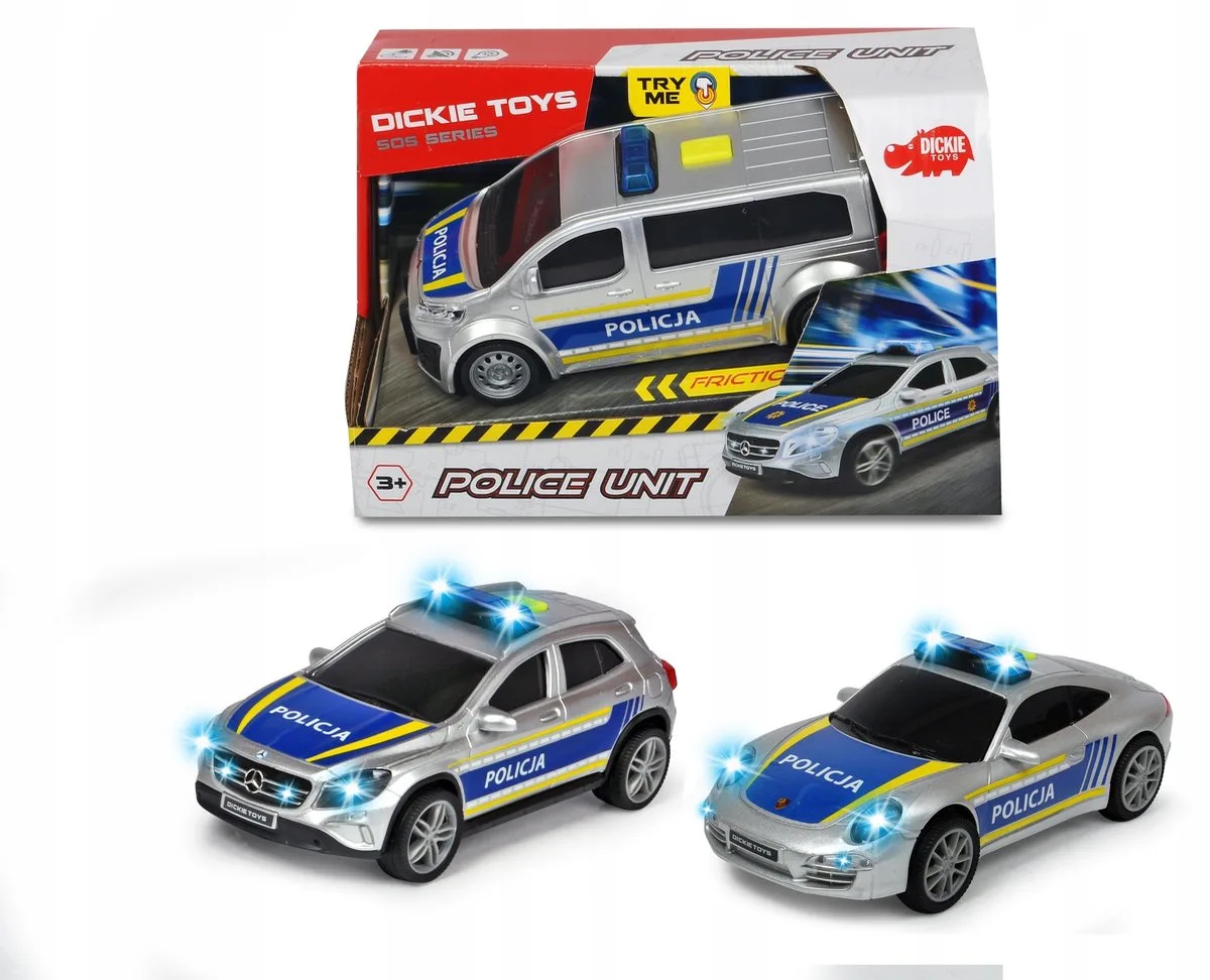 Politie Auto met Licht & Geluid (15cm) de Dickie Toys en Argent – photo du produit